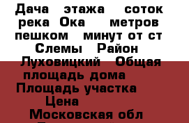 Дача 2 этажа, 6 соток, река “Ока“-700метров, пешком 5 минут от ст. Слемы › Район ­ Луховицкий › Общая площадь дома ­ 55 › Площадь участка ­ 6 › Цена ­ 950 000 - Московская обл., Луховицкий р-н, Ганькино д. Недвижимость » Дома, коттеджи, дачи продажа   